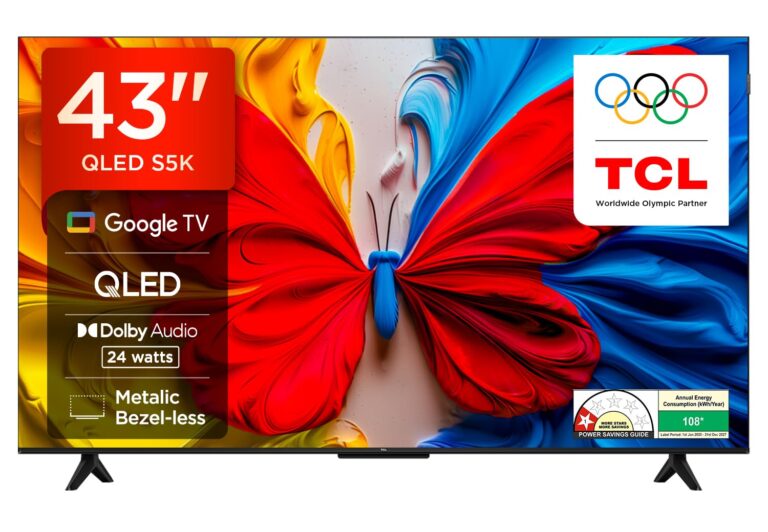 TCL 43 inch FHD QLED Smart Google TV (43S5K)