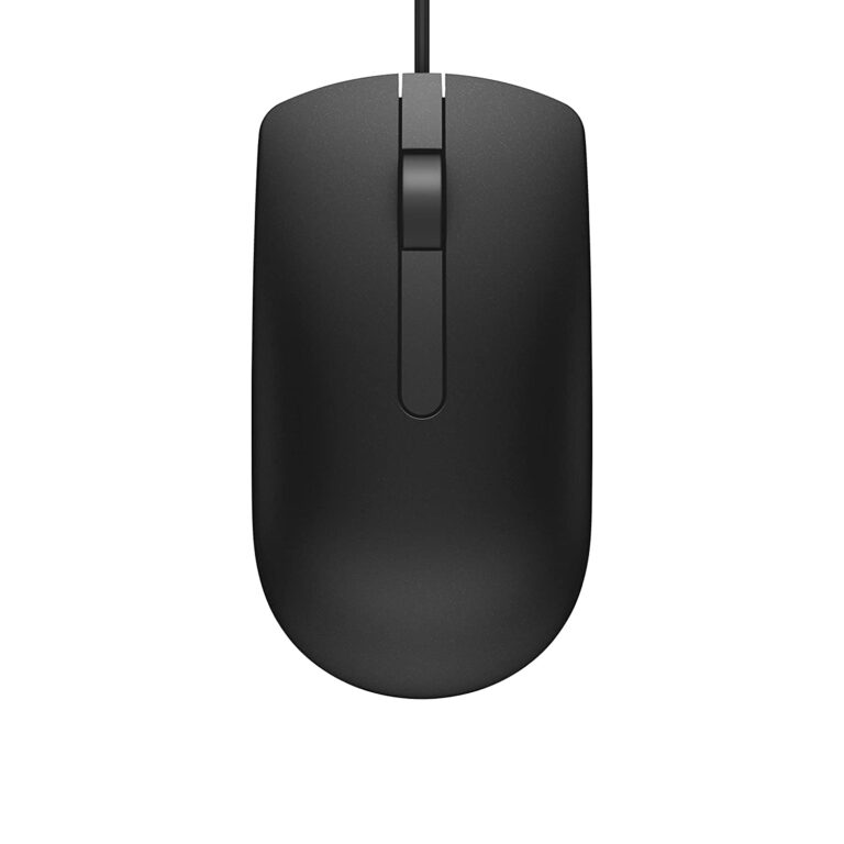 Dell MS116 Wired Mouse, 1000 DPI, Scrolling Wheel, 2 Buttons, 1 x USB, Optical LED Tracking, Plug and Play, Scrolling Wheel, Black