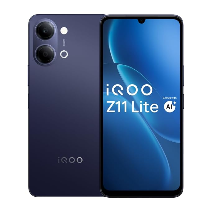 iQOO Z11 Lite 5G (Midnight Blue, 4GB RAM, 128GB Storage)