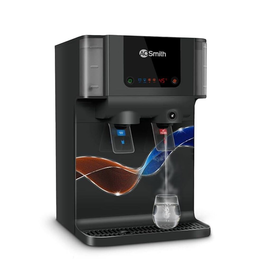 AO Smith Z9 Pro Black RO Water Purifier For Home | Ambient & Instant Hot | Copper + Alkaline Water Filter | 100% RO Purifier with Silver Sheild | 10L Storage
