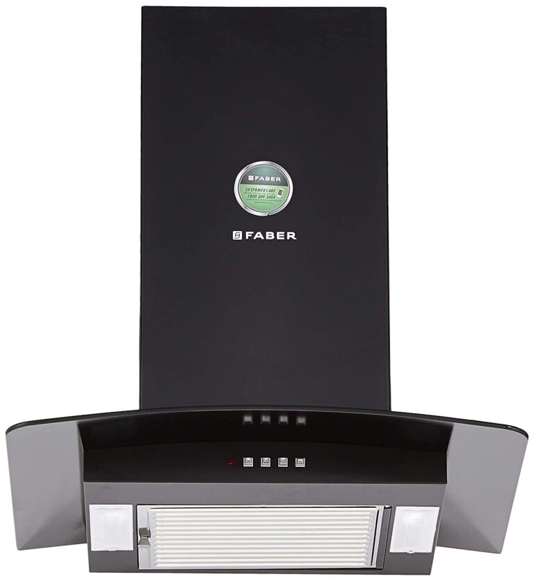 Faber 60 cm 1000 m³/HR Curved Glass Kitchen Chimney (HOOD PRETTY PLUS PRO BK PB LTW 60, 1 Baffle Filter, Black), Free 1 Year Extended warranty
