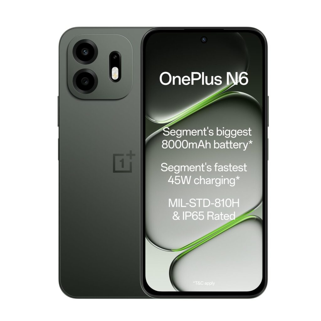 OnePlus N6 | 6GB+128GB | Midnight Green | Segment’s Biggest 8000mAh Battery | Segment’s Fastest 45W Charging | 60-Month Smoothness | Smooth 120Hz Display | 50MP Camera | Military-Grade Durability