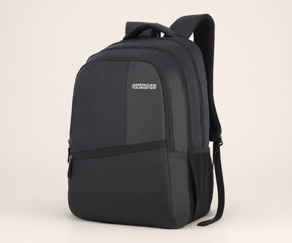 American Tourister Valex | 28L Backpack | 17″ Laptop Bag | 2 Compartments | College & Office Backpack for Men and Women | Black | 1 Year Global Warranty